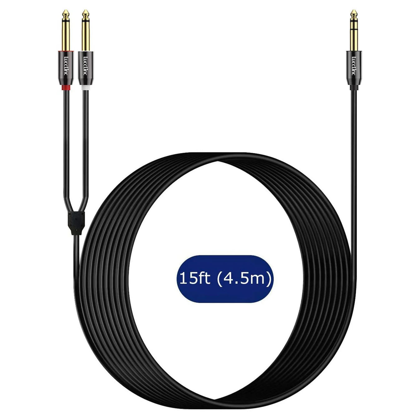6.35 mm TRS Male to Dual 6.35 mm TS Male Stereo Instrument Cable