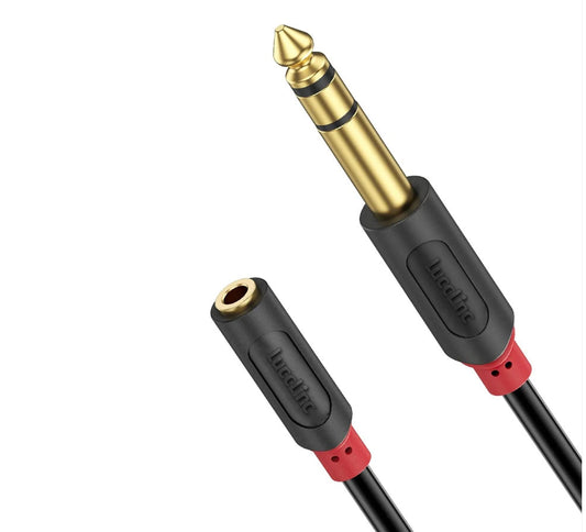 Gold Plated 3.5 mm TRS to 1/4 TRS F/M Audiowave Series Stereo Audio Cable