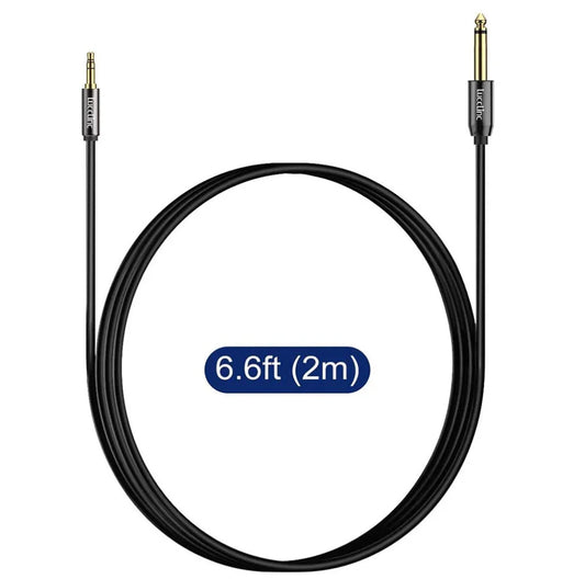 6.35mm TS to 3.5mm TRS Cable M/M Mono Instrument Cable