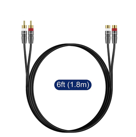 2RCA Male to 2RCA Female Stereo Audio Cable