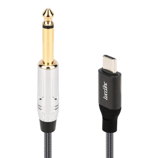 USB Type C to 6.35mm 1/4 inch TS Guitar Audio Cable
