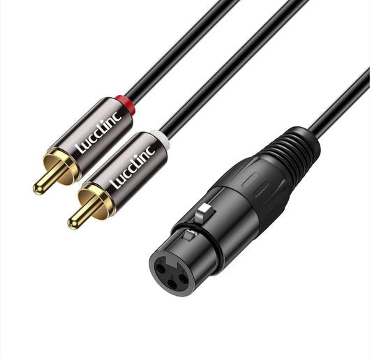Unbalanced Dual RCA Male to XLR Male Stereo Audio Cable