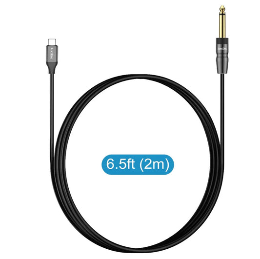 USB Type C to 6.35mm 1/4 Inch TS Audio Mono Aux Adapter Cable