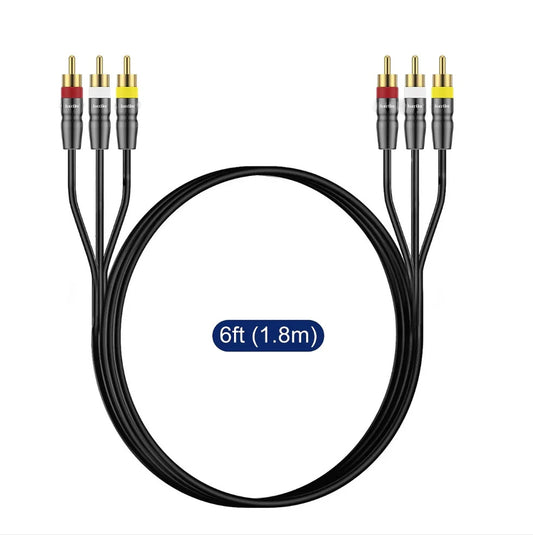 3RCA Male to 3RCA Male Stereo Audio Cable