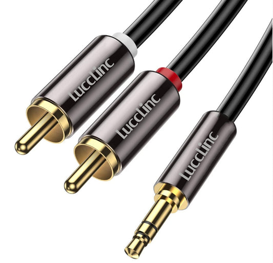 1/8 inch Male to 2 RCA Phono Male Stereo Audio Adapter Cable