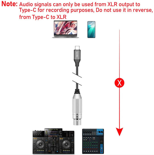 LuccLinc USB Type C to XLR Microphone Audio Cable