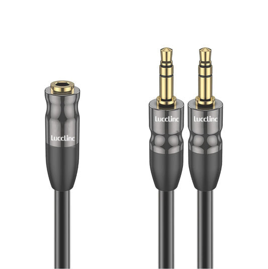 3.5 mm TRS Male to Dual 3.5 mm TRS Female Audio Stereo Y Splitter Cable