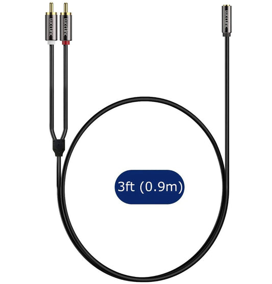 1/8 inch to 2 RCA F/M Stereo Audio Cable
