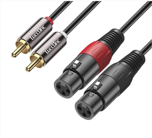 Unbalanced Dual XLR Female to Dual RCA Male Stereo Audio Cable