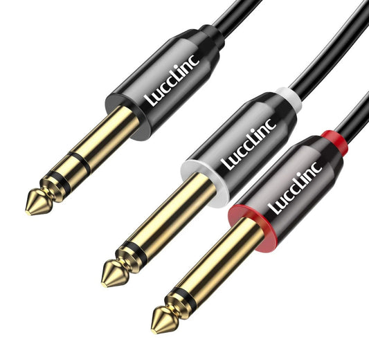 6.35 mm TRS Male to Dual 6.35 mm TS Male Stereo Instrument Cable