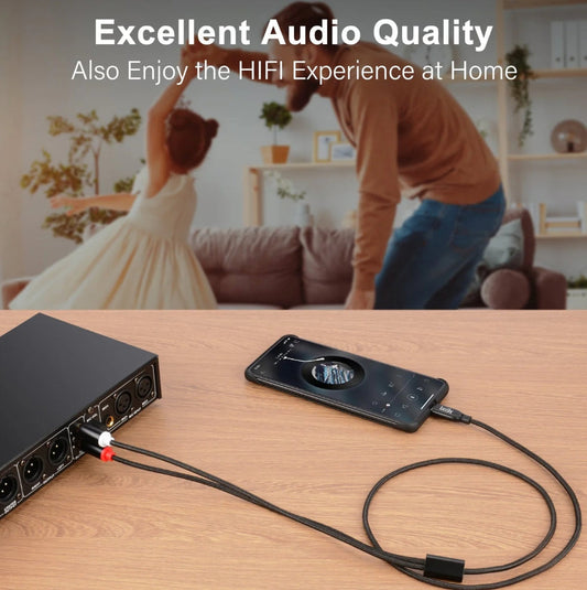 USB Type C to RCA Audio Cable, Type-C to 2RCA Male Y Splitter