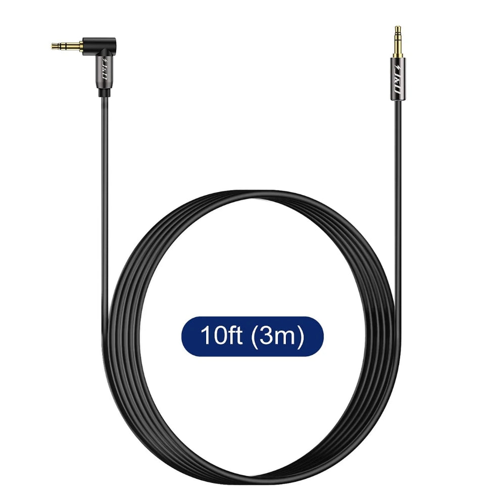 3.5 mm Stereo Audio Aux Cable 90 Degree Right Angle