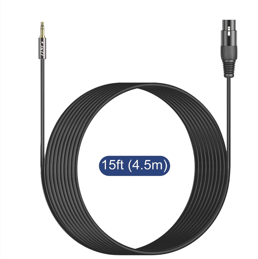 XLR Female to 1/8 inch TRS Male Balanced Microphone Cable