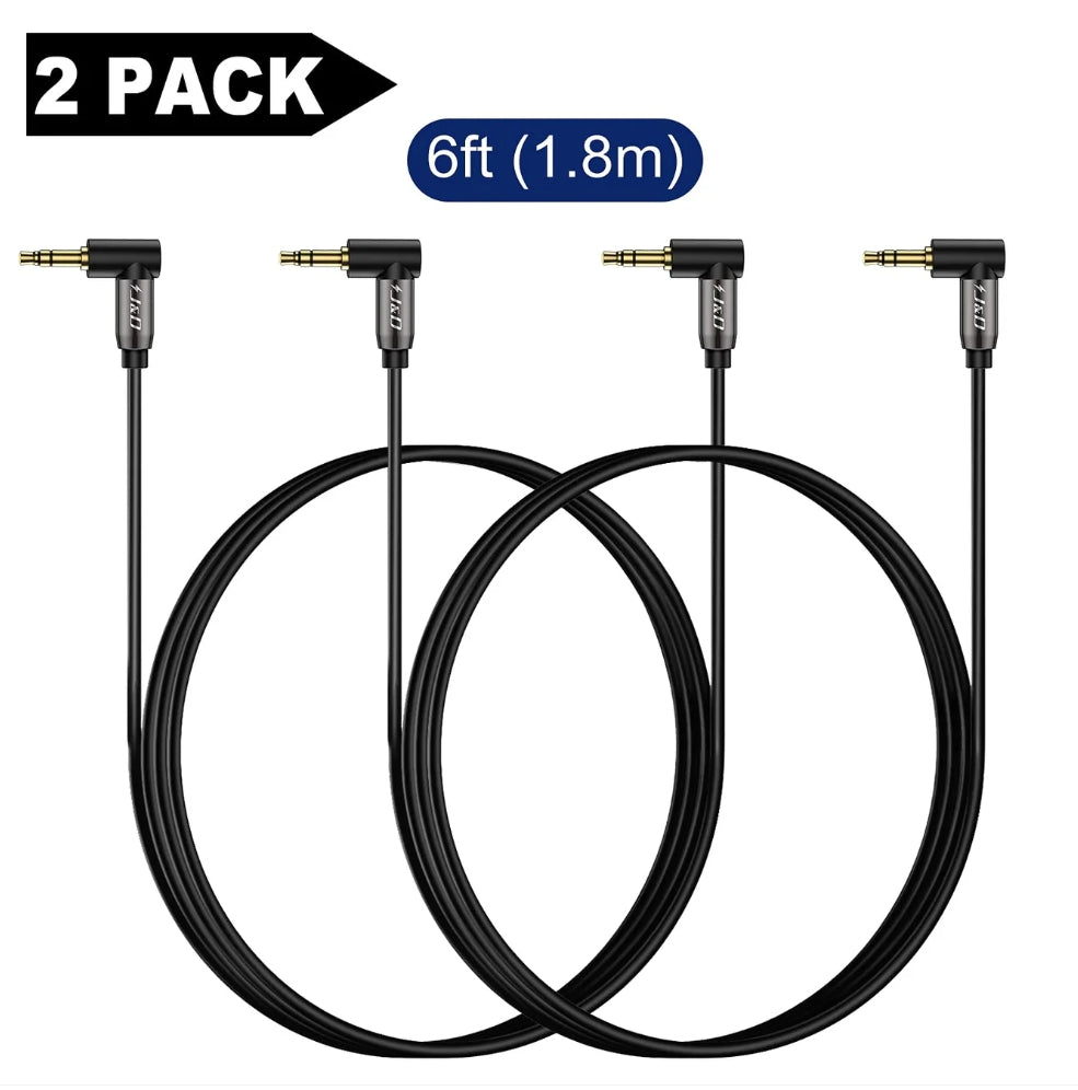 3.5 mm Stereo Audio Aux Cable 90 Degree Right Angle