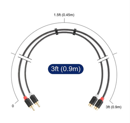 2RCA M/F Audiowave Series Audio Extension Cable with Nylon Braid