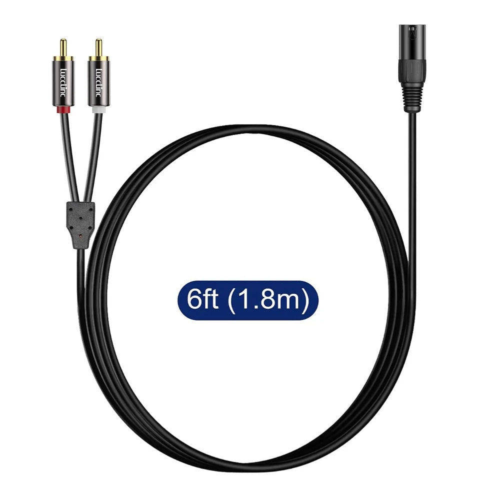 Unbalanced Dual RCA Male to XLR Male Stereo Audio Cable