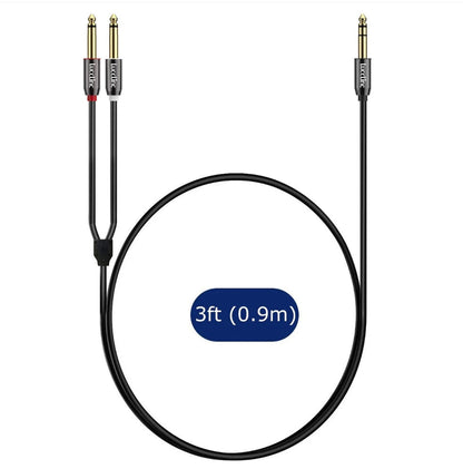 6.35 mm TRS Male to Dual 6.35 mm TS Male Stereo Instrument Cable