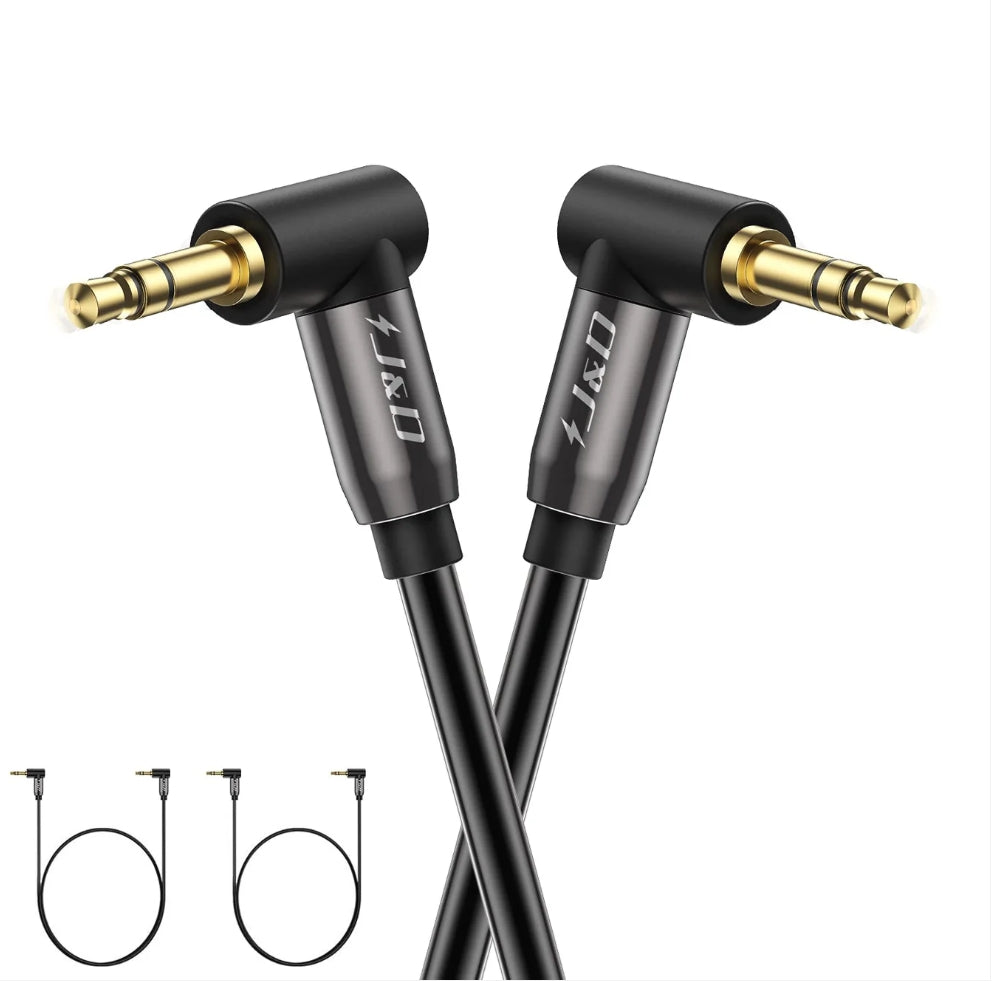 3.5 mm Stereo Audio Aux Cable 90 Degree Right Angle
