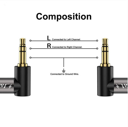 3.5 mm Stereo Audio Aux Cable 90 Degree Right Angle
