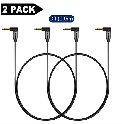 3.5 mm Stereo Audio Aux Cable 90 Degree Right Angle