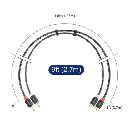 2RCA M/F Audiowave Series Audio Extension Cable with Nylon Braid