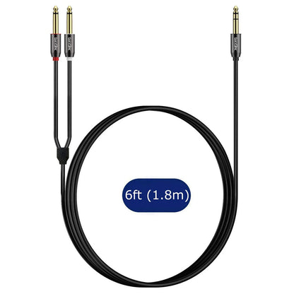 6.35 mm TRS Male to Dual 6.35 mm TS Male Stereo Instrument Cable