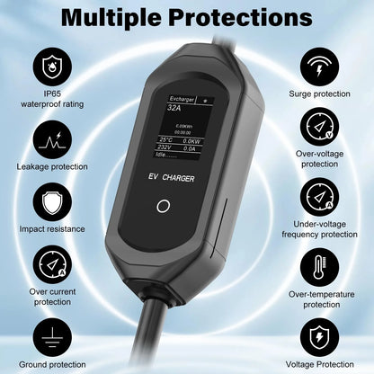 Save 60% - US EV Type 1 Charger with NEMA 6-20 plug 110-240V 16A SAE J1772 Standard